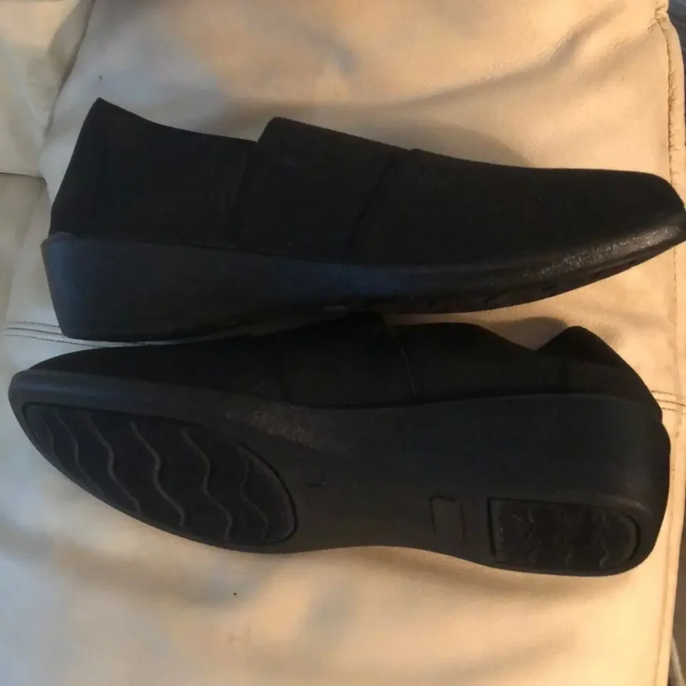 Easy Street Comfort Wave Trance Black Wedge Shoes Woman Size 10